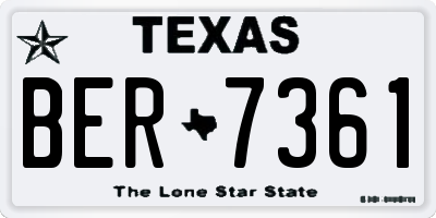 TX license plate BER7361