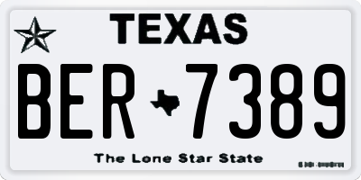 TX license plate BER7389