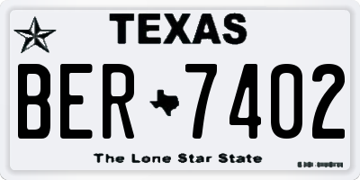 TX license plate BER7402