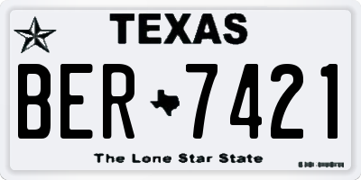 TX license plate BER7421