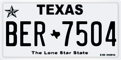 TX license plate BER7504