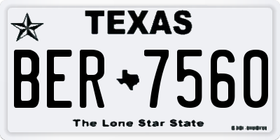 TX license plate BER7560