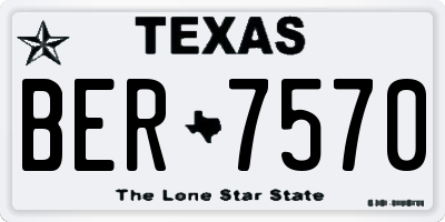 TX license plate BER7570