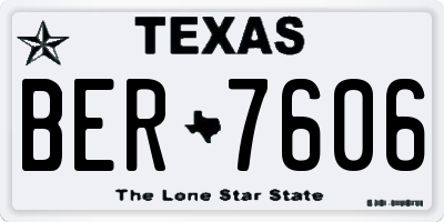 TX license plate BER7606