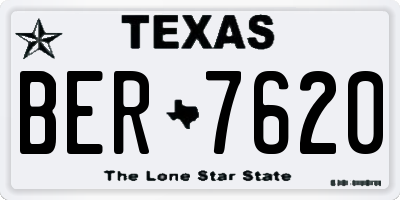 TX license plate BER7620