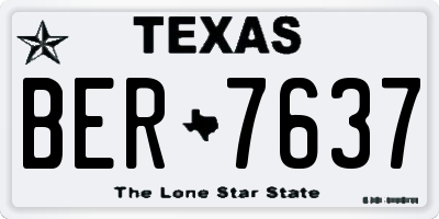 TX license plate BER7637