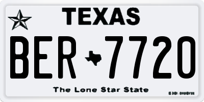 TX license plate BER7720