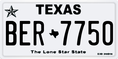 TX license plate BER7750