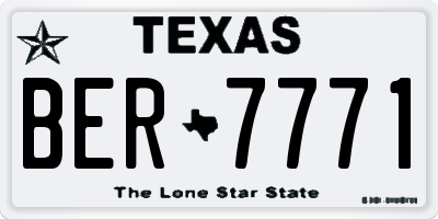 TX license plate BER7771
