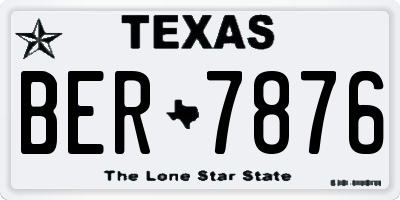 TX license plate BER7876