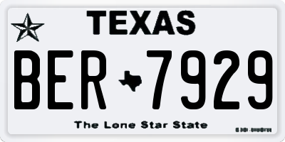TX license plate BER7929