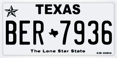 TX license plate BER7936