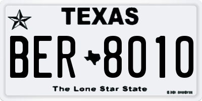 TX license plate BER8010