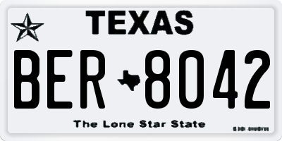 TX license plate BER8042