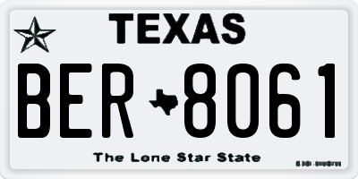 TX license plate BER8061