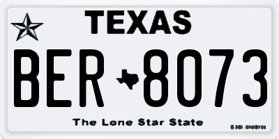 TX license plate BER8073