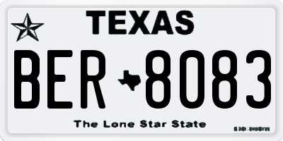 TX license plate BER8083