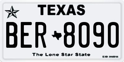 TX license plate BER8090