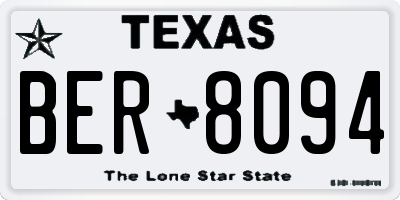 TX license plate BER8094