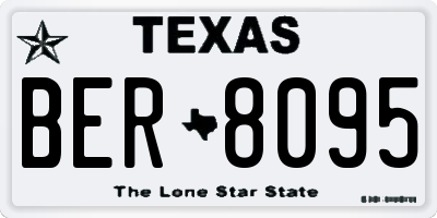 TX license plate BER8095