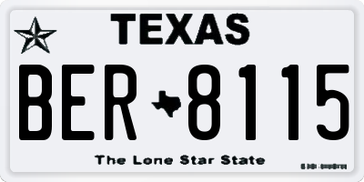 TX license plate BER8115