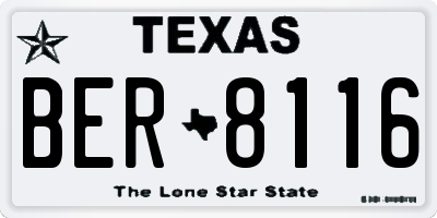 TX license plate BER8116