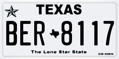 TX license plate BER8117