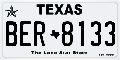 TX license plate BER8133
