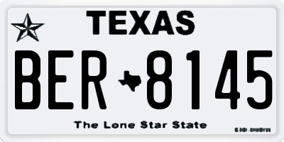 TX license plate BER8145