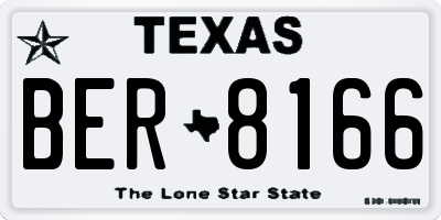 TX license plate BER8166