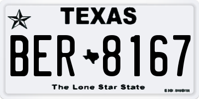TX license plate BER8167