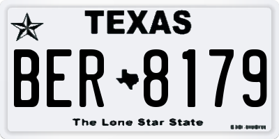 TX license plate BER8179