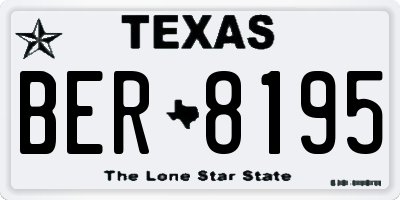 TX license plate BER8195