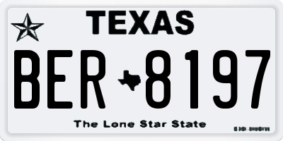 TX license plate BER8197