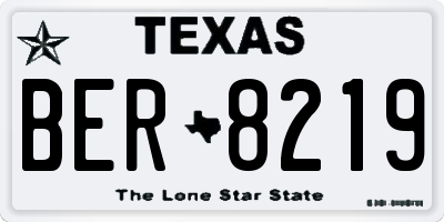 TX license plate BER8219