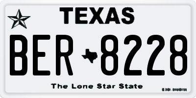 TX license plate BER8228