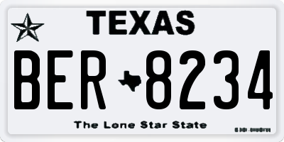 TX license plate BER8234