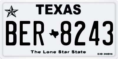 TX license plate BER8243