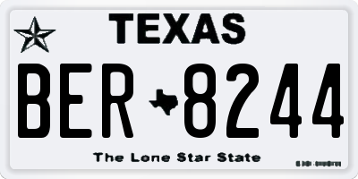 TX license plate BER8244