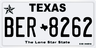 TX license plate BER8262