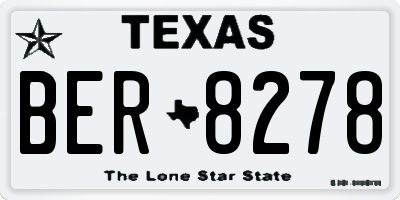 TX license plate BER8278