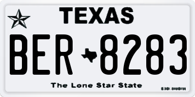 TX license plate BER8283