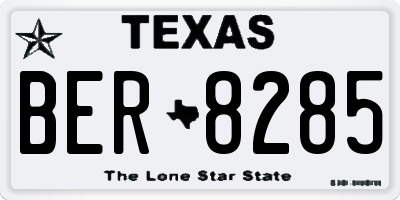 TX license plate BER8285
