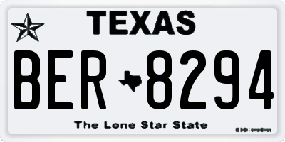 TX license plate BER8294