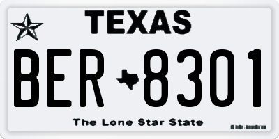TX license plate BER8301