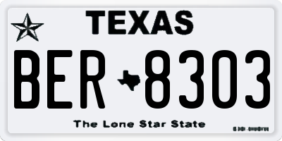TX license plate BER8303