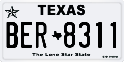 TX license plate BER8311