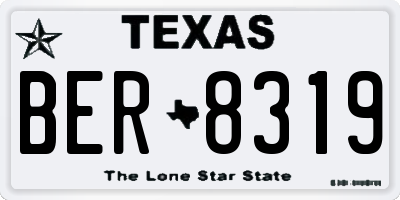 TX license plate BER8319