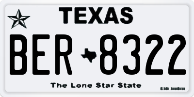 TX license plate BER8322