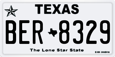 TX license plate BER8329